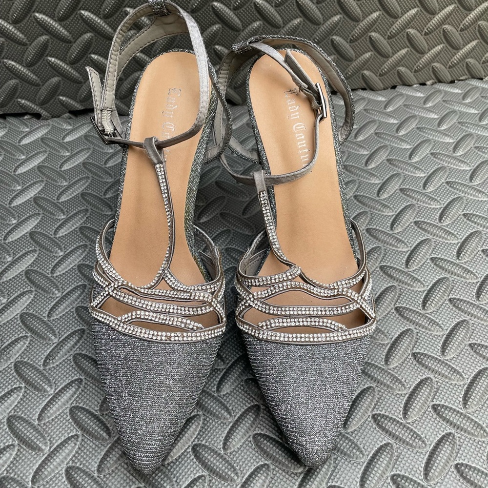 Sparkly silver heels